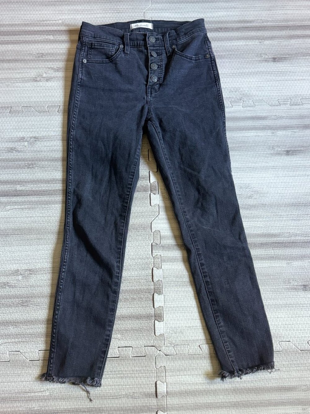 Madewell Women's Petite 10" High-Rise Button Through Skinny Jeans